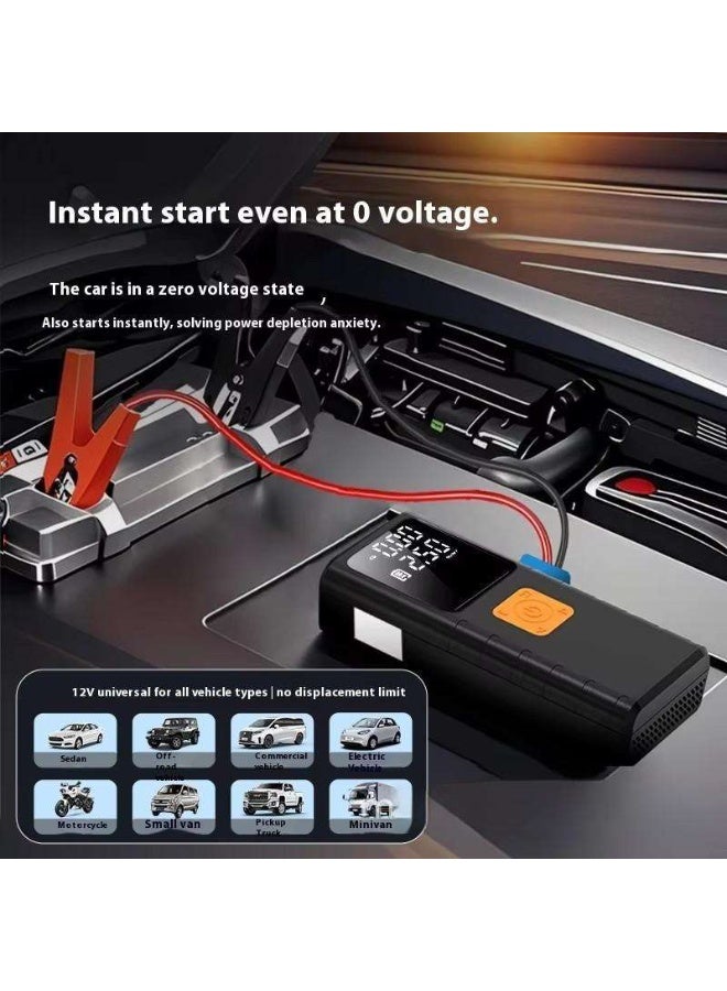 تشانجلي مشغل سيارة محمول مع ضاغط هواء، حزمة مشغل بطارية مع منفاخ إطارات أوتوماتيكي لجميع أنواع الوقود، معزز بطارية 12 فولت، كابلات تشغيل ذكية، شاشة LCD - Image 2